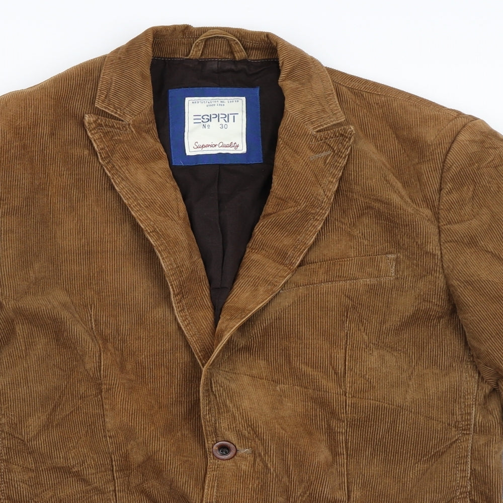 E Spirit Mens Brown  Corduroy Jacket Blazer Size L