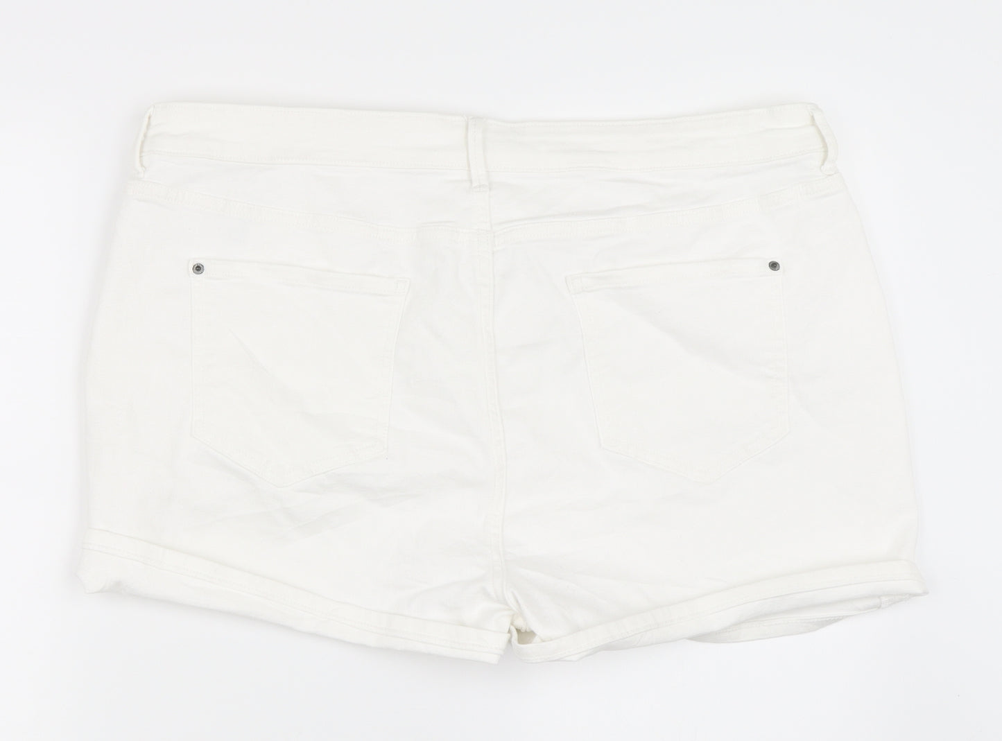 Marks and Spencer Womens White   Hot Pants Shorts Size 20