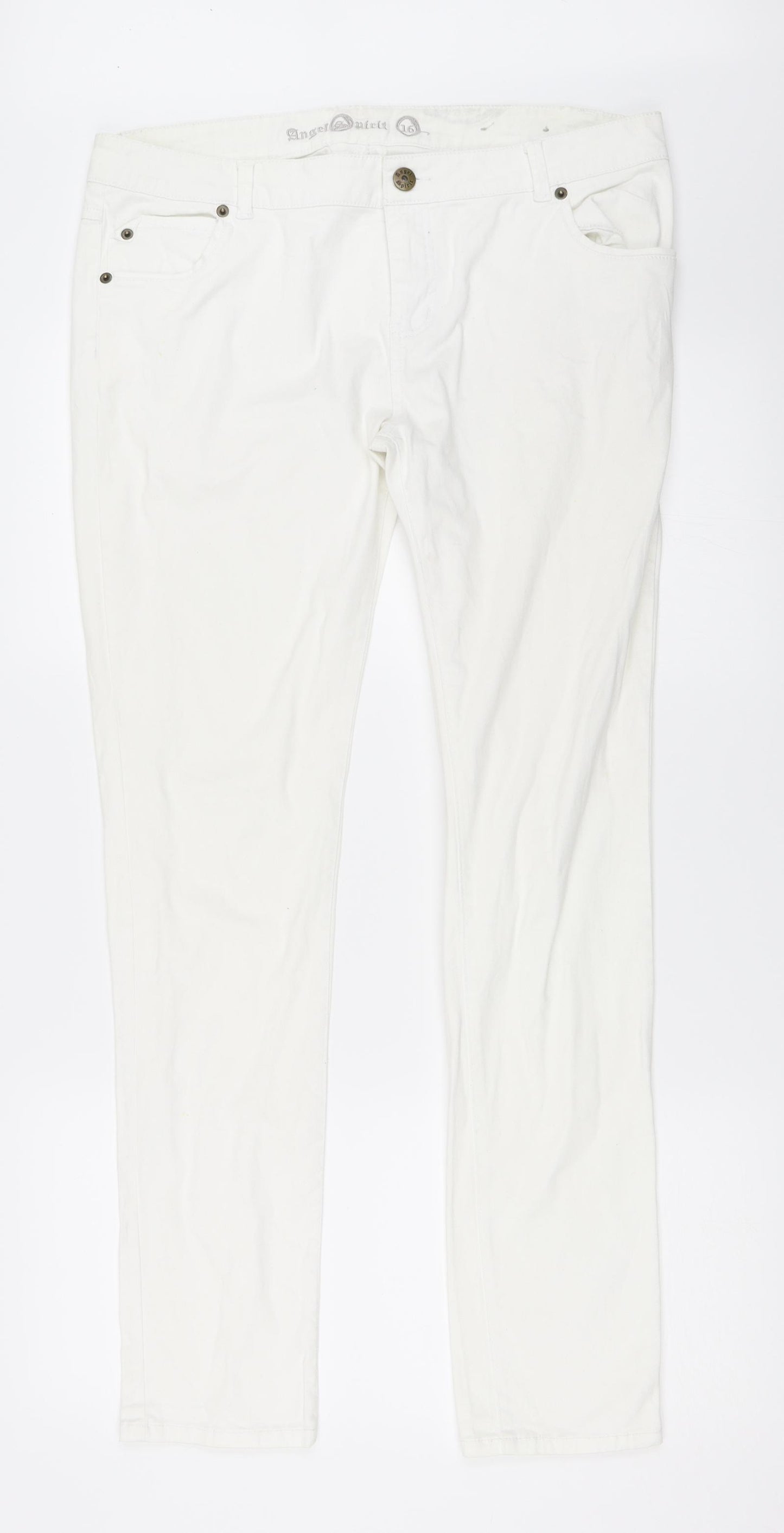 Preworn Womens White   Skinny Jeans Size 16 L30 in