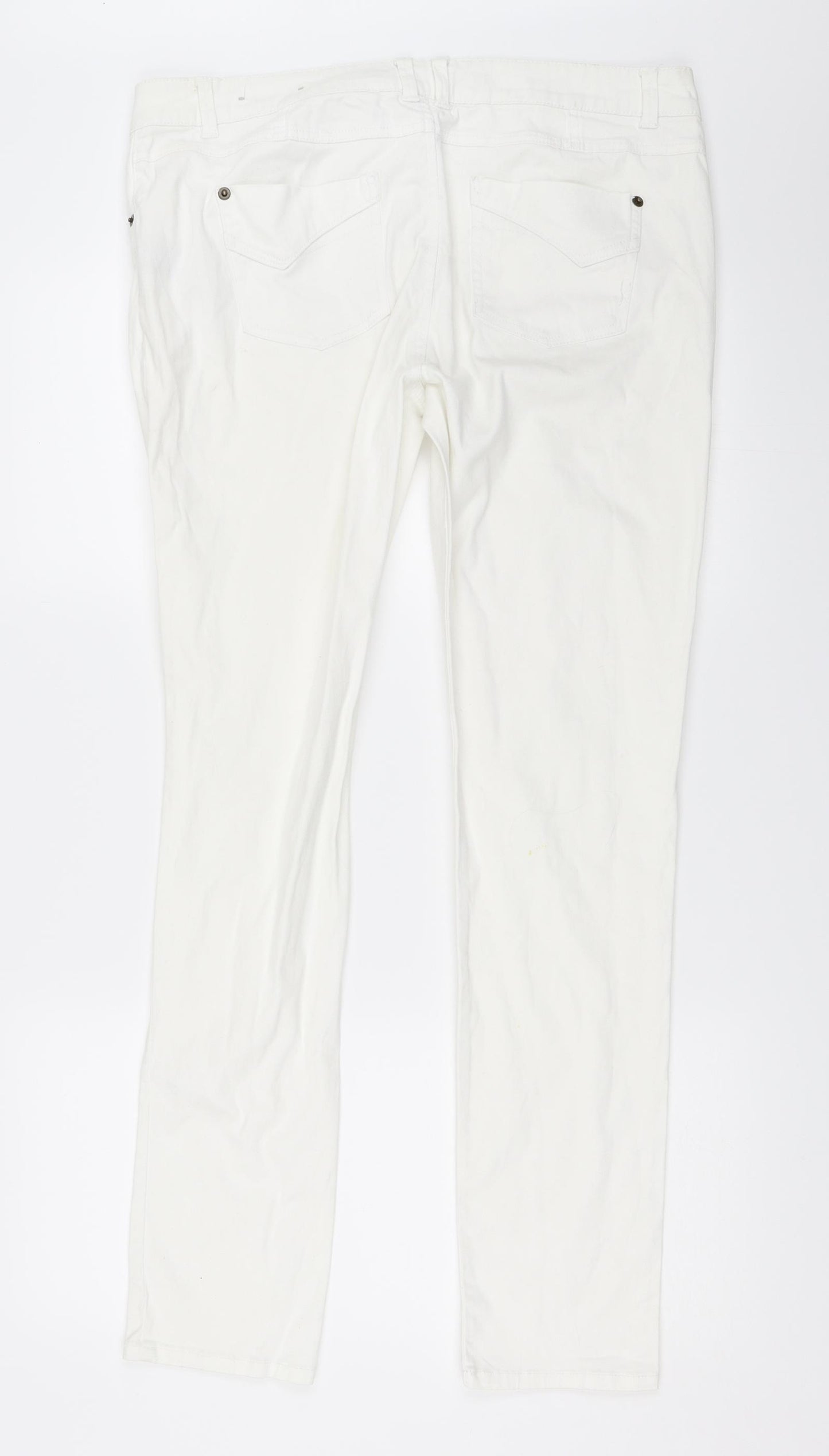 Preworn Womens White   Skinny Jeans Size 16 L30 in