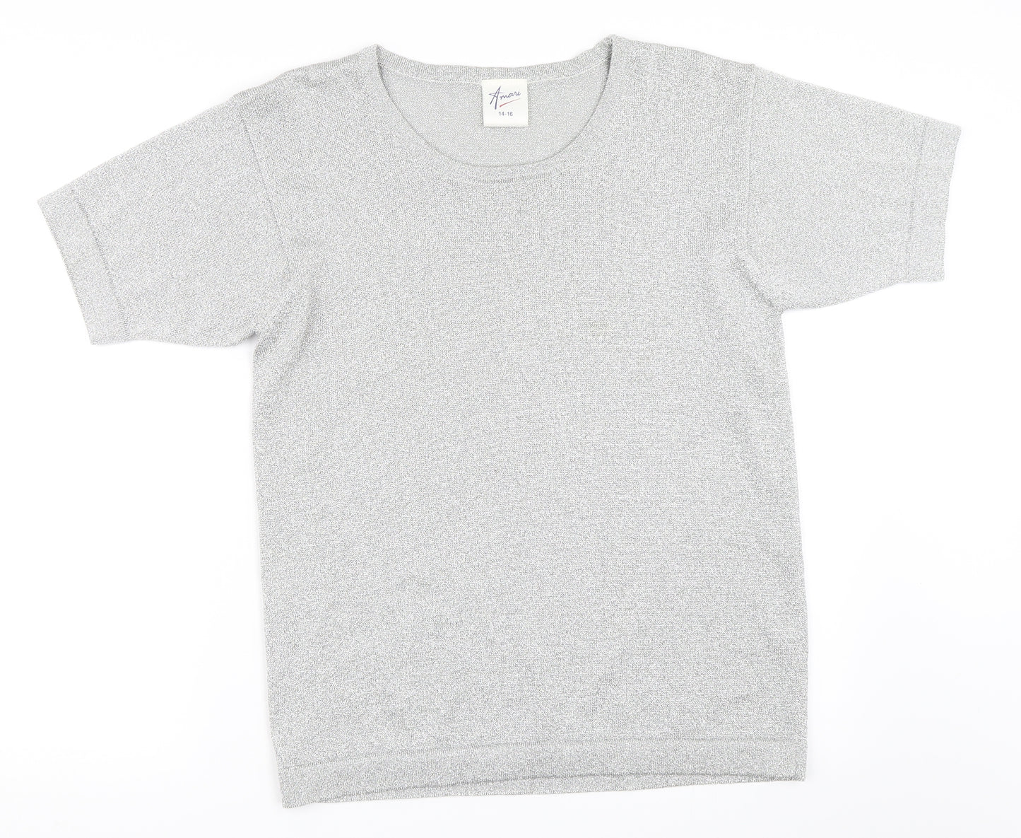 Amani Womens Silver   Basic Blouse Size 14