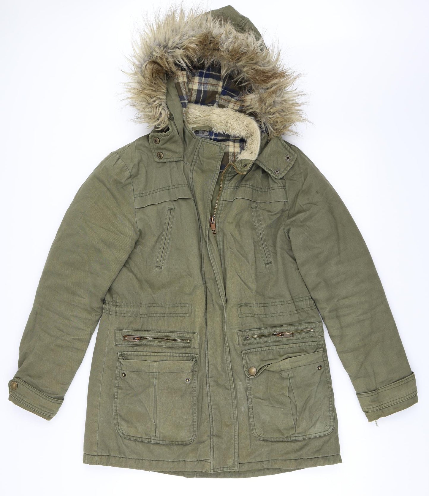 New Look Womens Green   Parka Coat Size 10