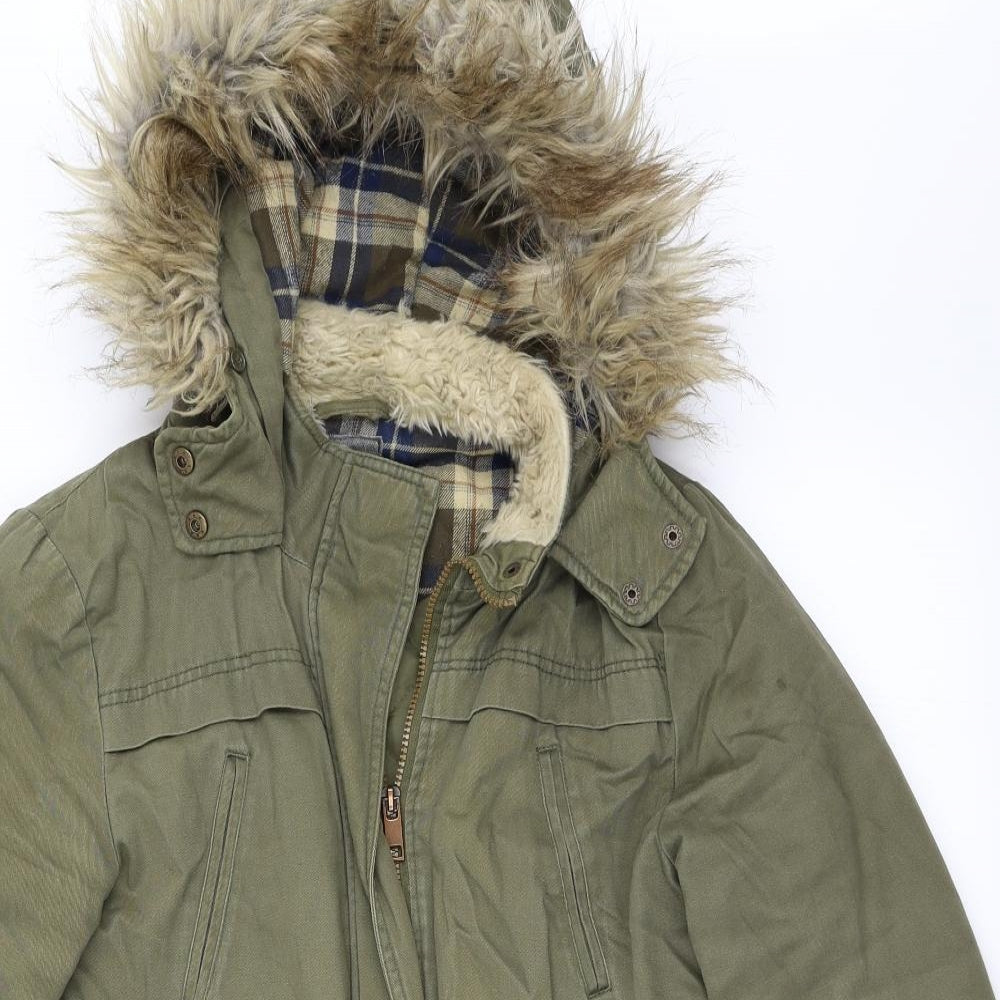 New Look Womens Green   Parka Coat Size 10
