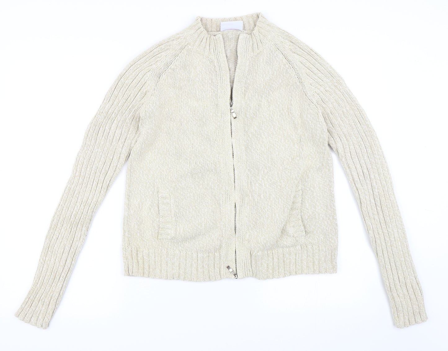 Papaya Womens Beige   Full Zip Jumper Size 16