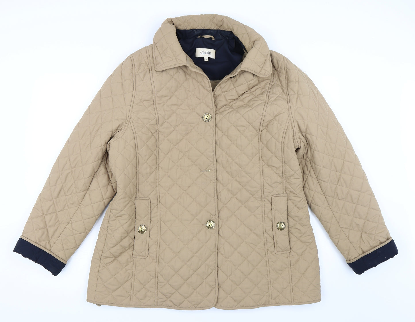 Marks and Spencer Womens Beige   Quilted Coat Size 18