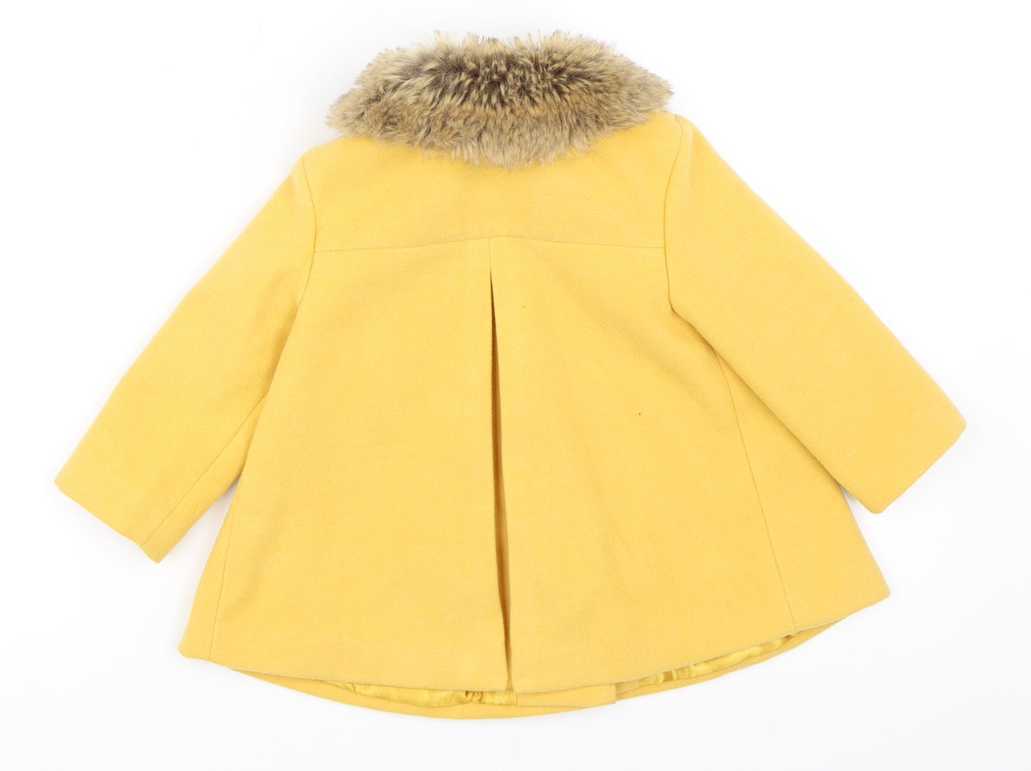 Fred & Flo Girls Yellow Batik  Overcoat Coat Size 9-12 Months