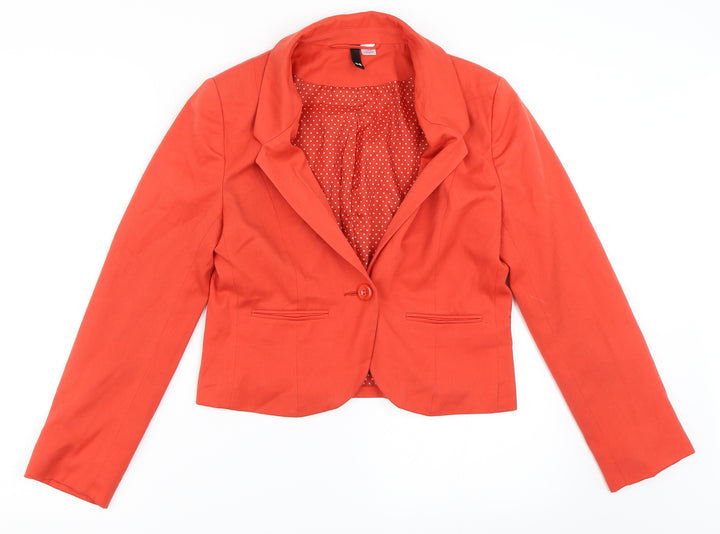 H&M Womens Red Jacket Blazer Size 38