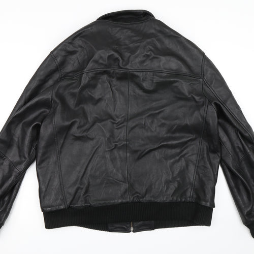 Marks and Spencer Mens Black   Biker Coat Size XL