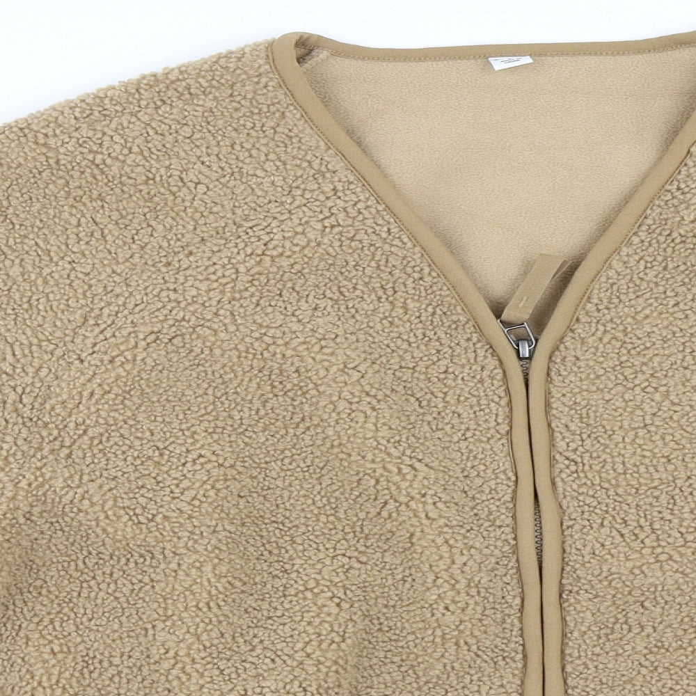 Uni Qlo Womens Beige   Jacket  Size L  - Teddy Jacket