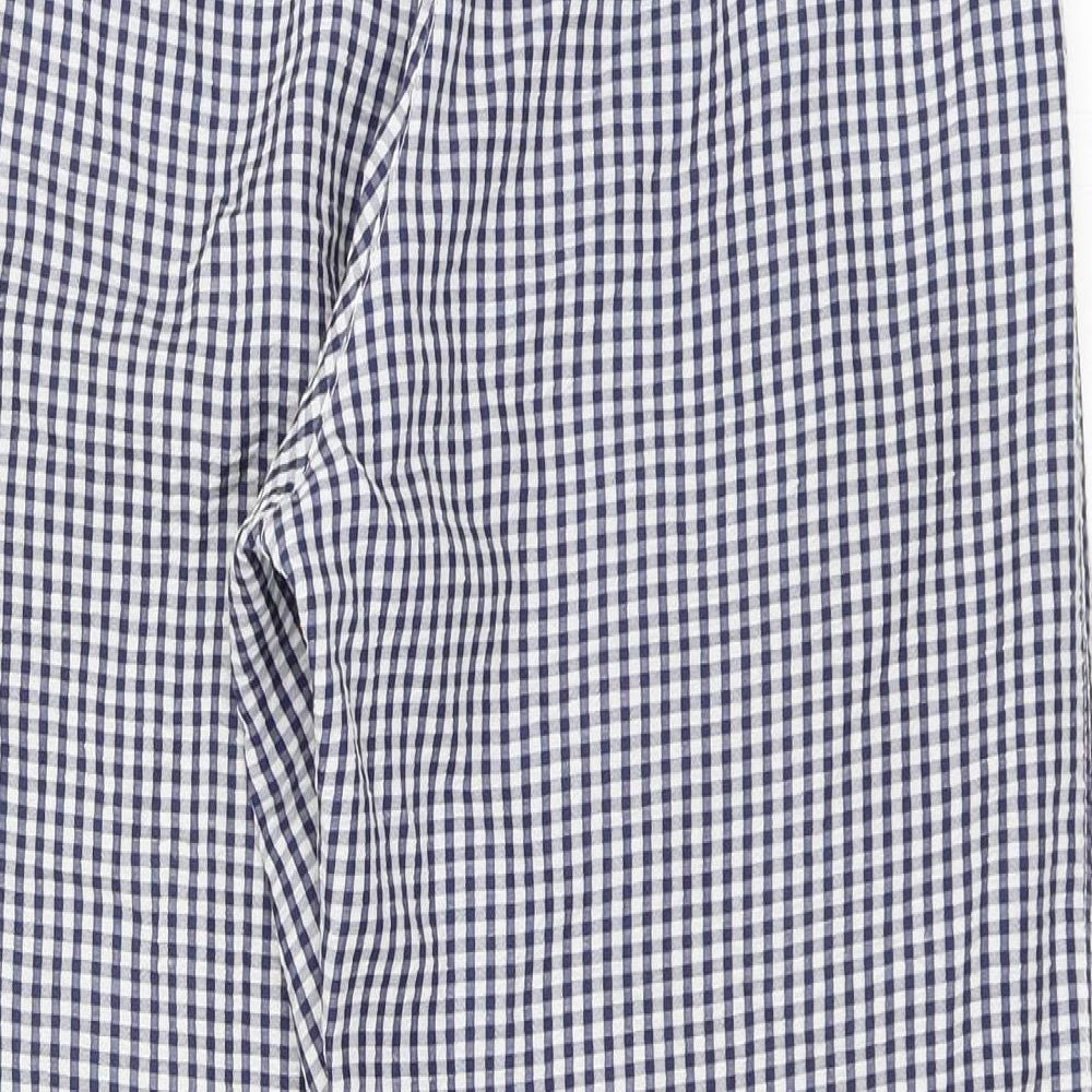 Topshop Womens Blue Check  Trousers  Size 10 L25 in