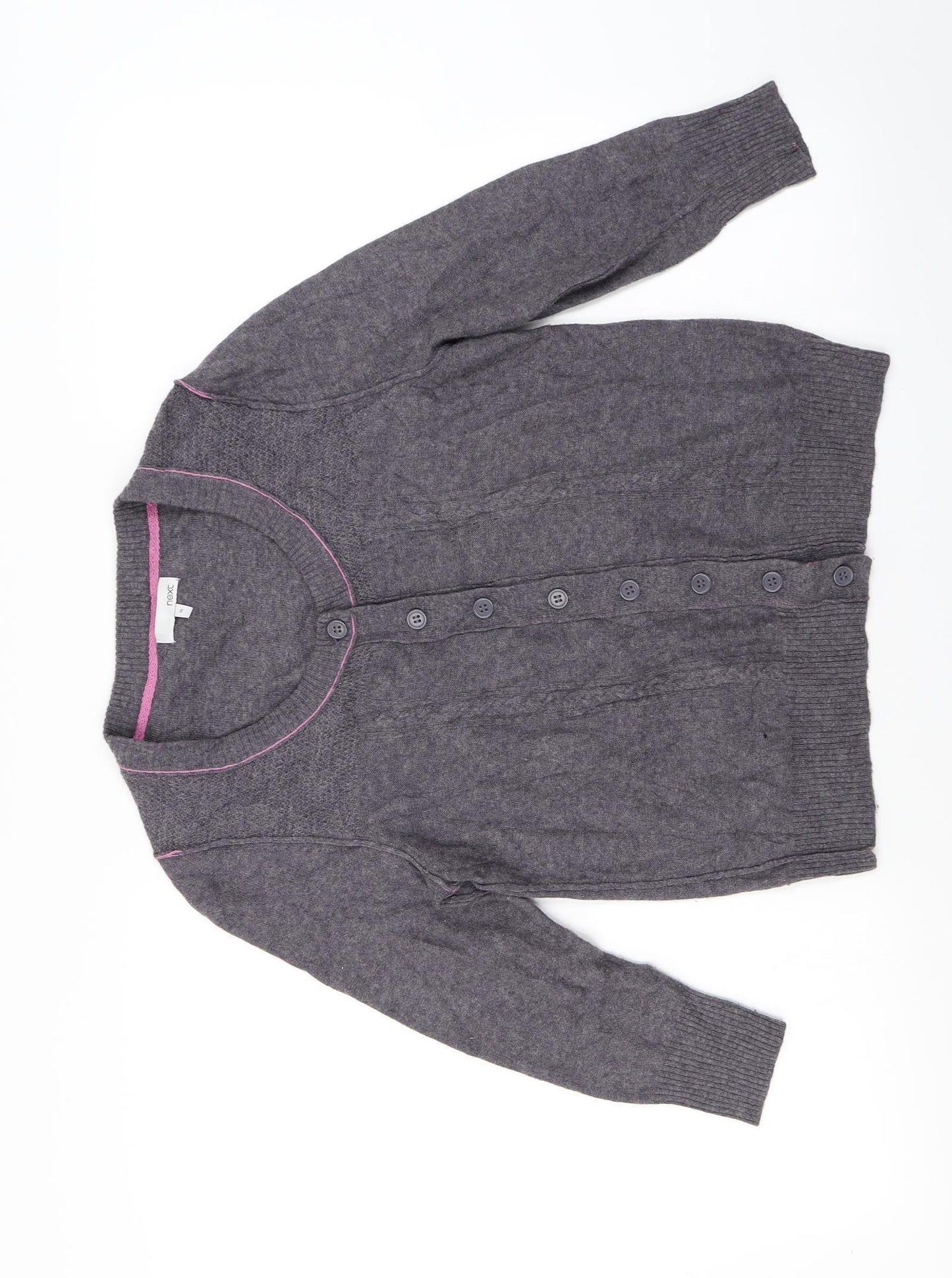 NEXT Womens Grey   Cardigan Jumper Size 10