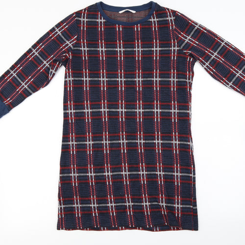 TU Womens Blue Check  Pullover Jumper Size 10