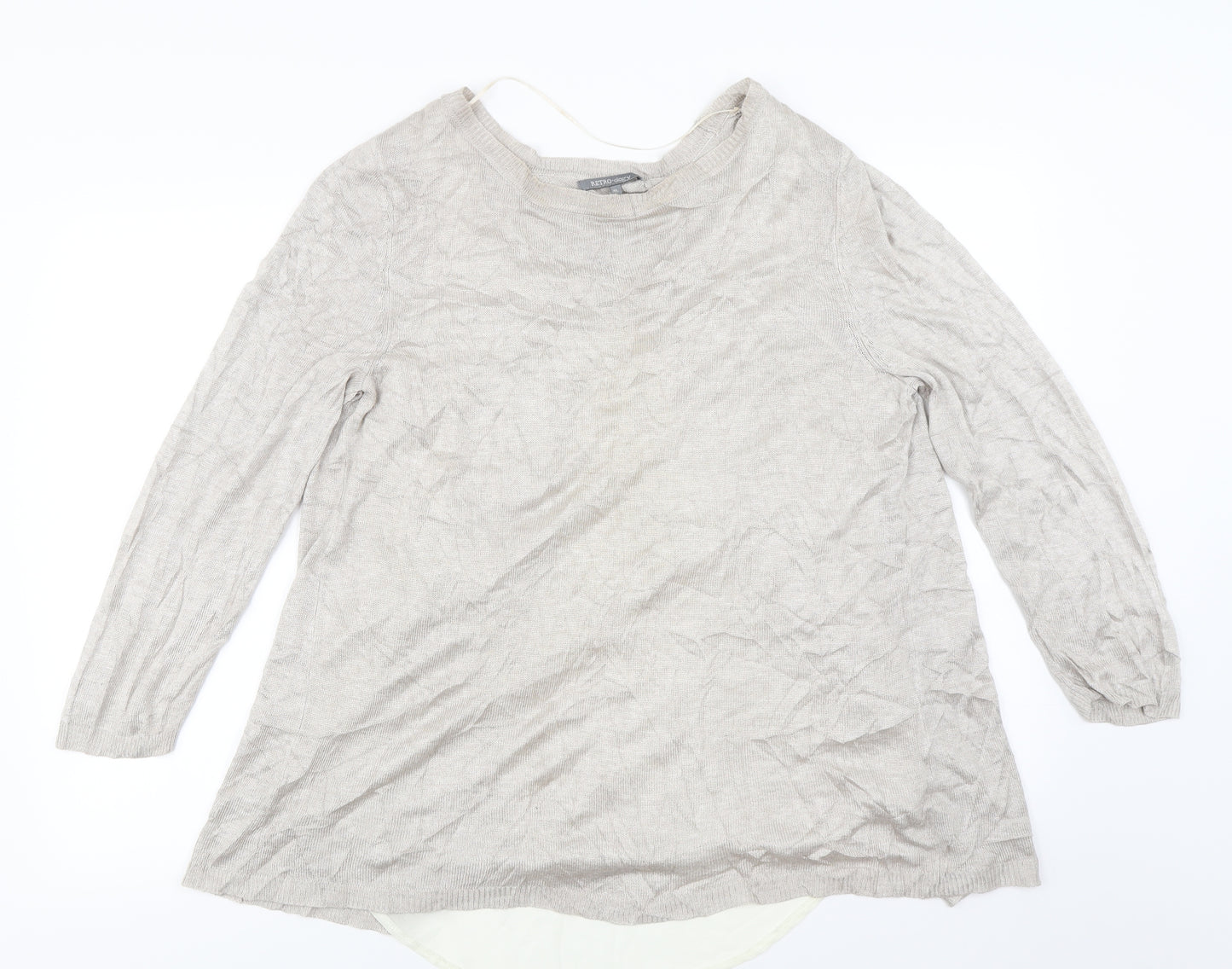 RETRO ology Womens Beige   Pullover Jumper Size XL