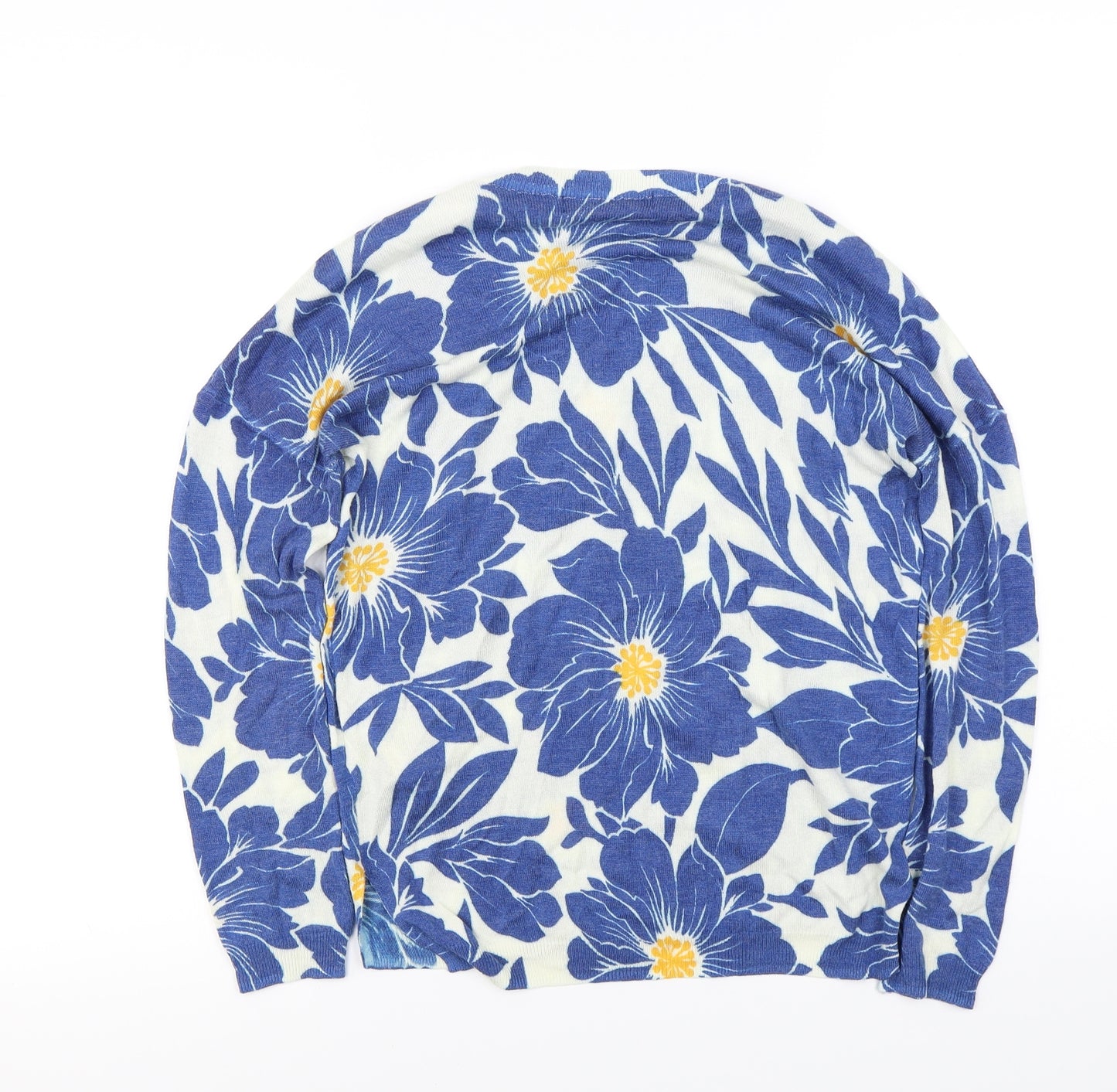 Marks and Spencer Womens Blue Floral  Pullover Jumper Size S