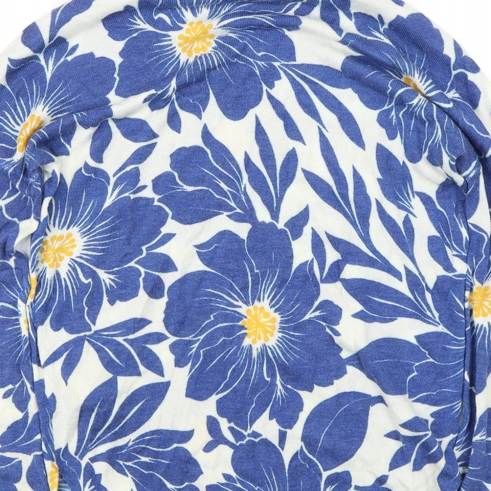 Marks and Spencer Womens Blue Floral  Pullover Jumper Size S