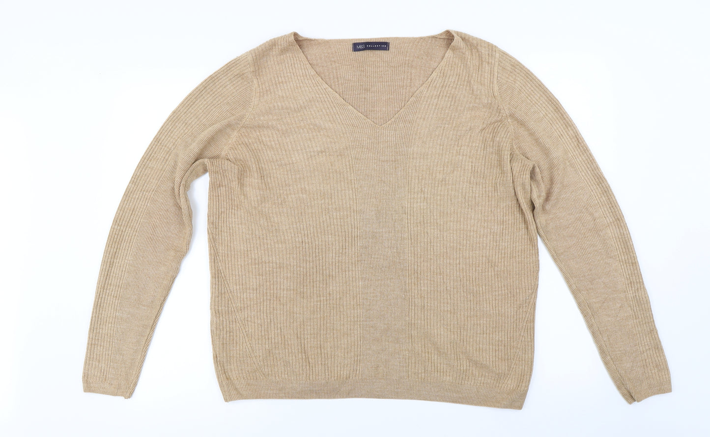 Marks and Spencer Womens Beige   Pullover Jumper Size 18