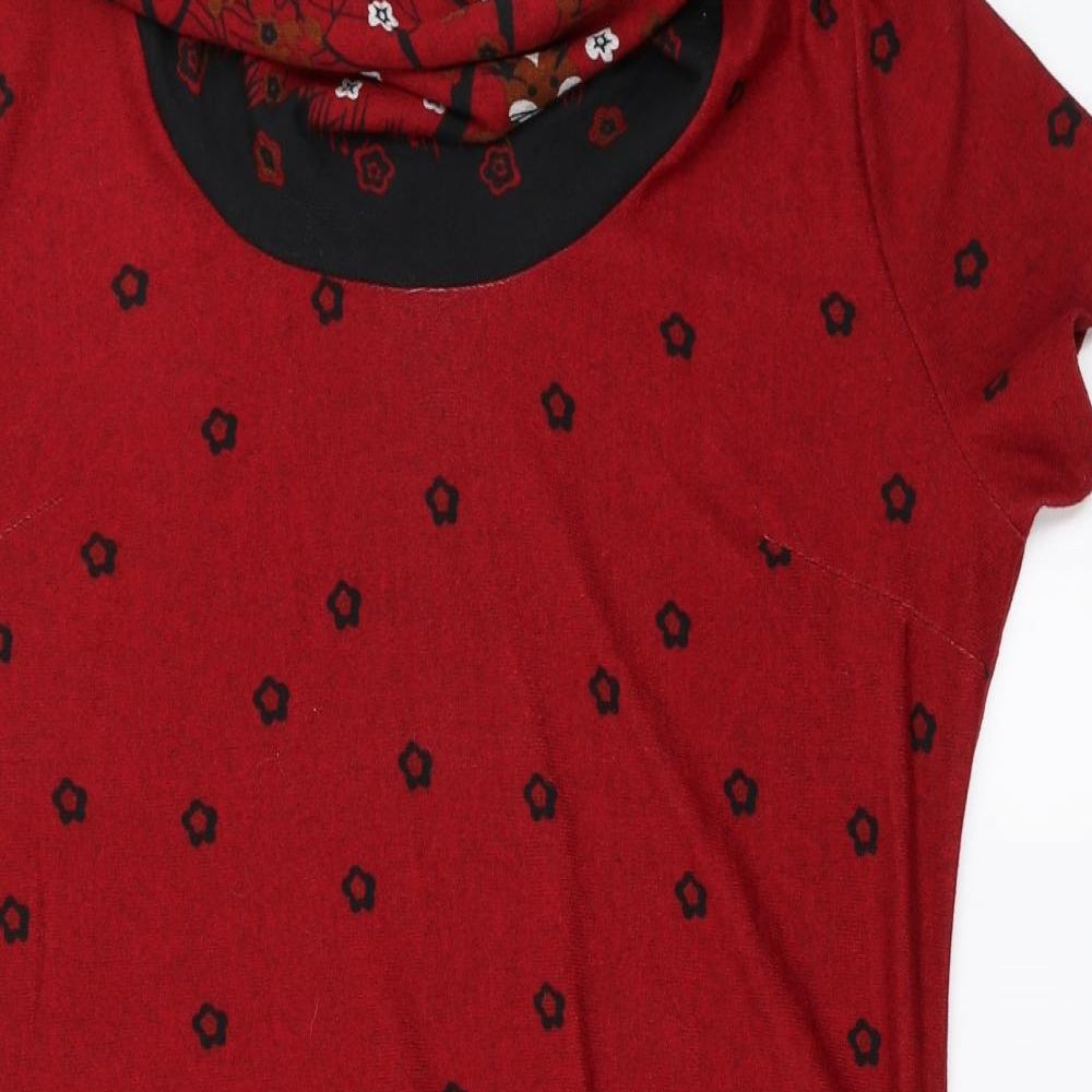 purplish  Womens Red Floral  A-Line  Size 18