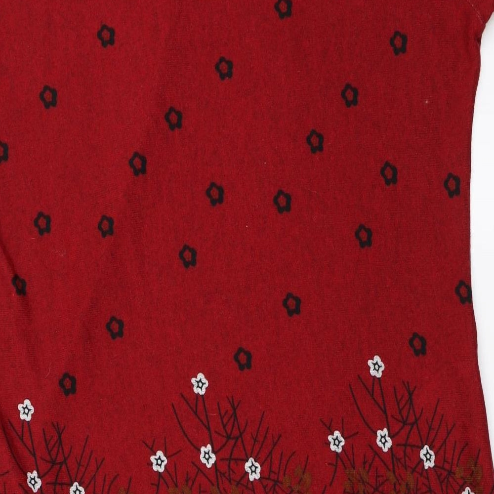 purplish  Womens Red Floral  A-Line  Size 18