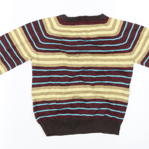 Marks and Spencer Girls Brown Striped  Pullover Jumper Size 2-3 Years