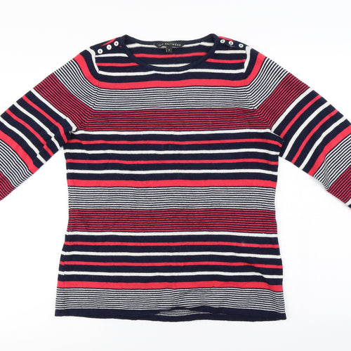 love knitwear  Womens Red Striped  Pullover Jumper Size 10