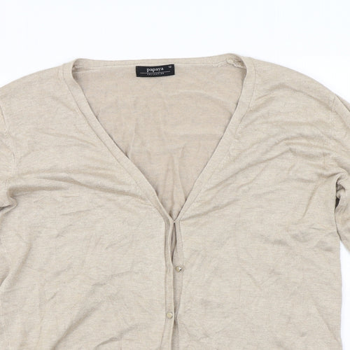 Papaya Womens Beige   Cardigan Jumper Size 12