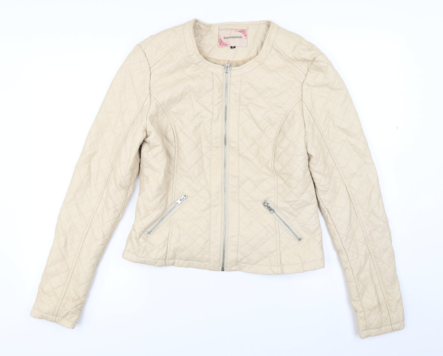 Internationale  Womens Beige   Jacket Coat Size 12