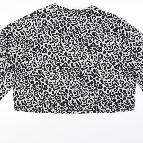 George Womens Grey Animal Print  Pullover Jumper Size L