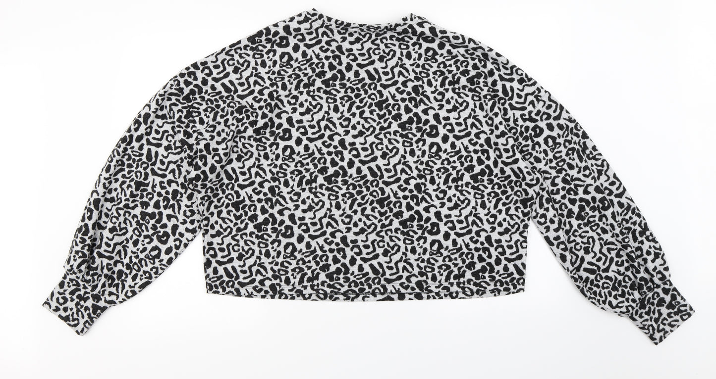 George Womens Grey Animal Print  Pullover Jumper Size L