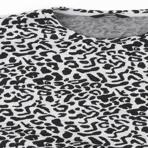 George Womens Grey Animal Print  Pullover Jumper Size L