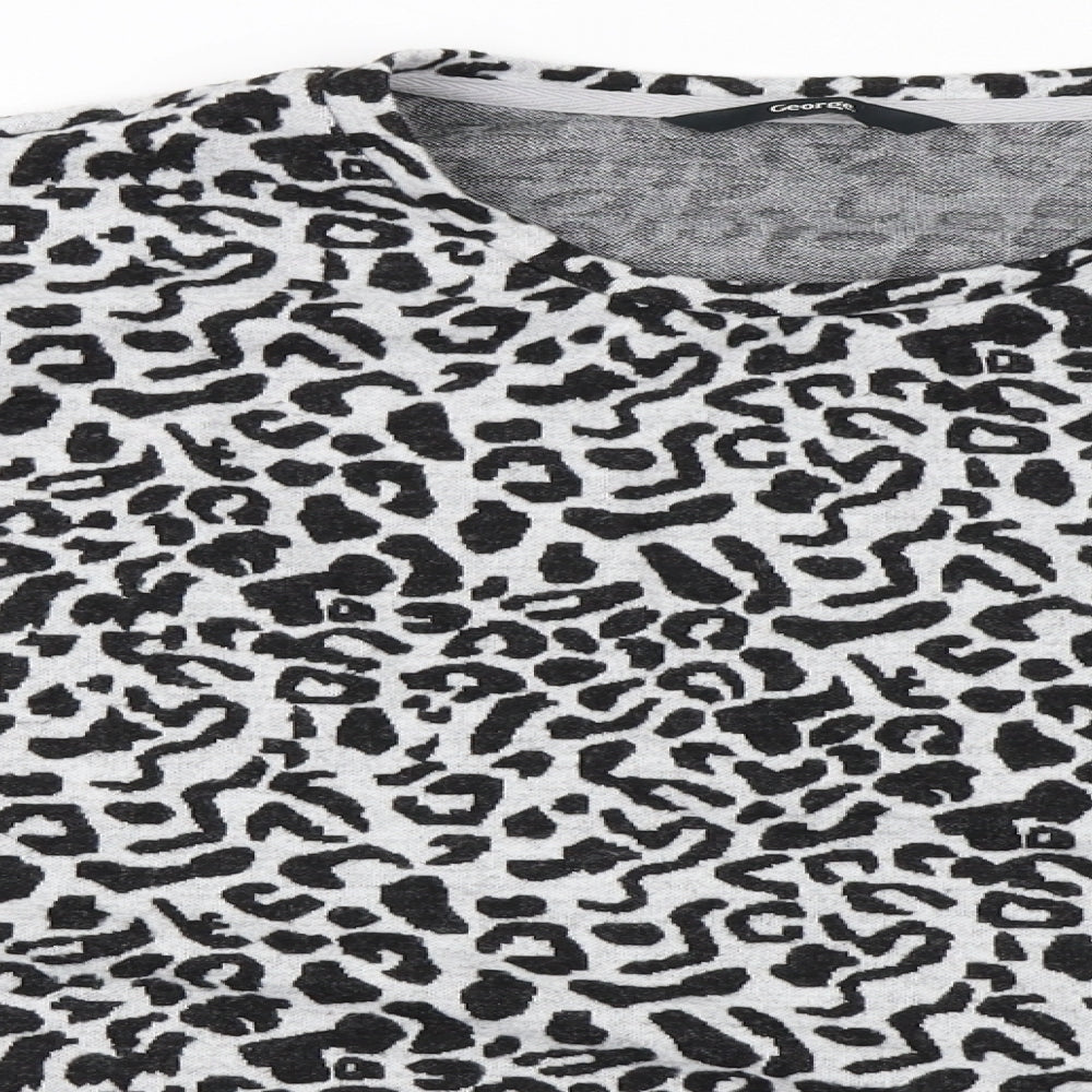 George Womens Grey Animal Print  Pullover Jumper Size L