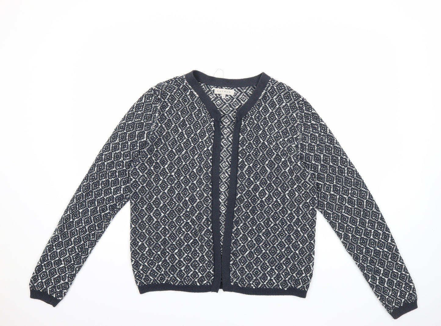 Nutmeg Womens Black  Knit Cardigan Jumper Size 16