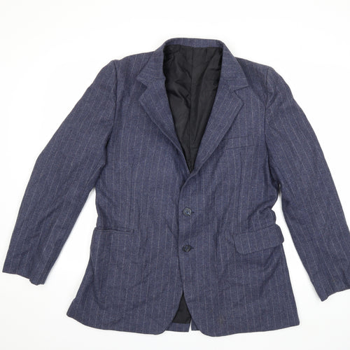 Preworn Mens Blue Striped  Jacket Suit Size 38