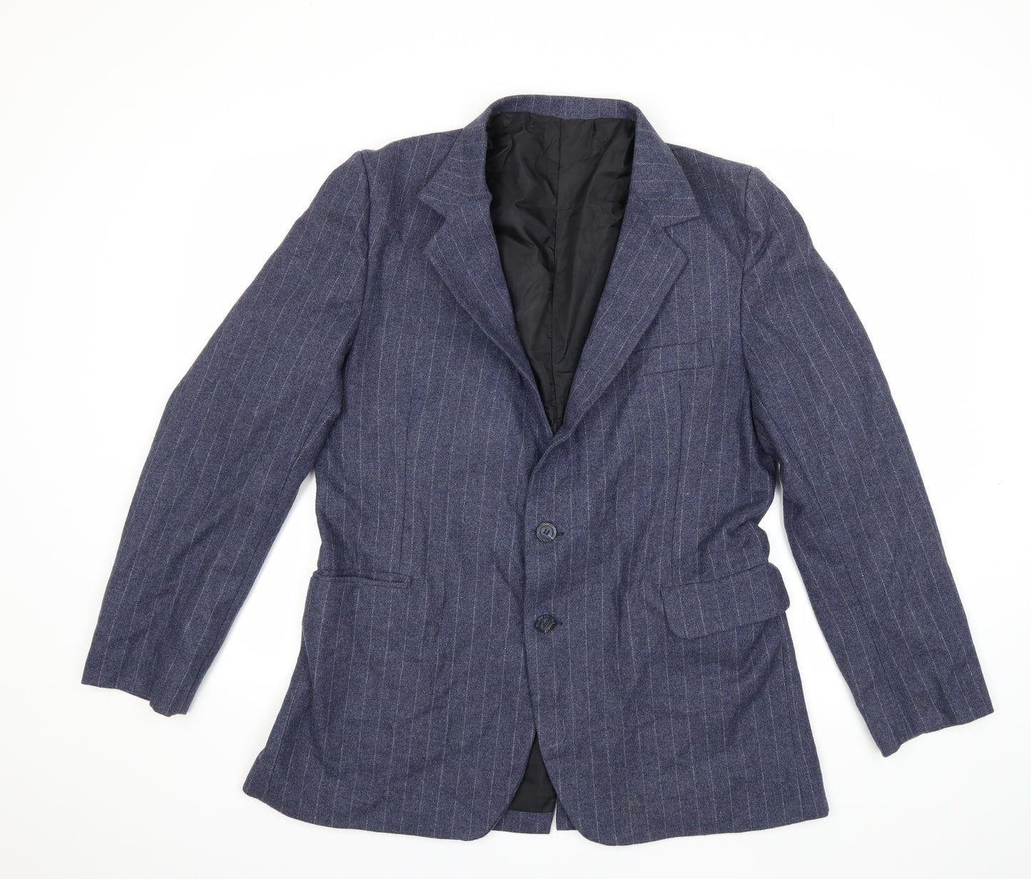 Preworn Mens Blue Striped  Jacket Suit Size 38
