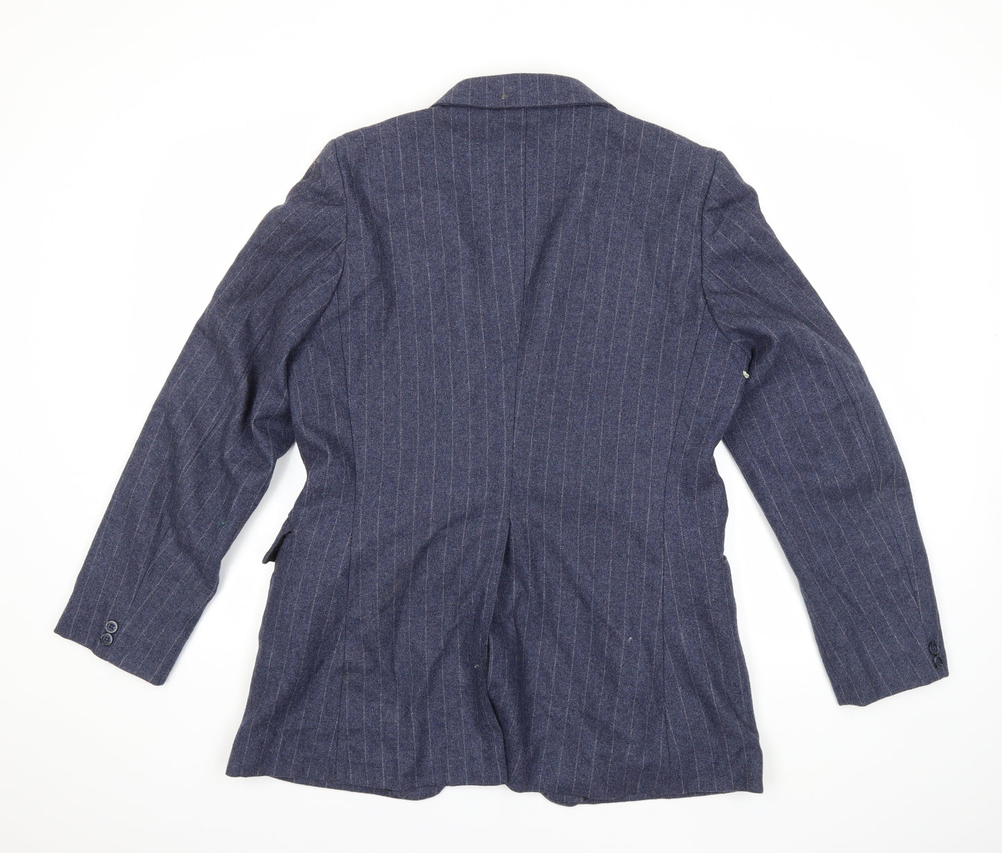 Preworn Mens Blue Striped  Jacket Suit Size 38
