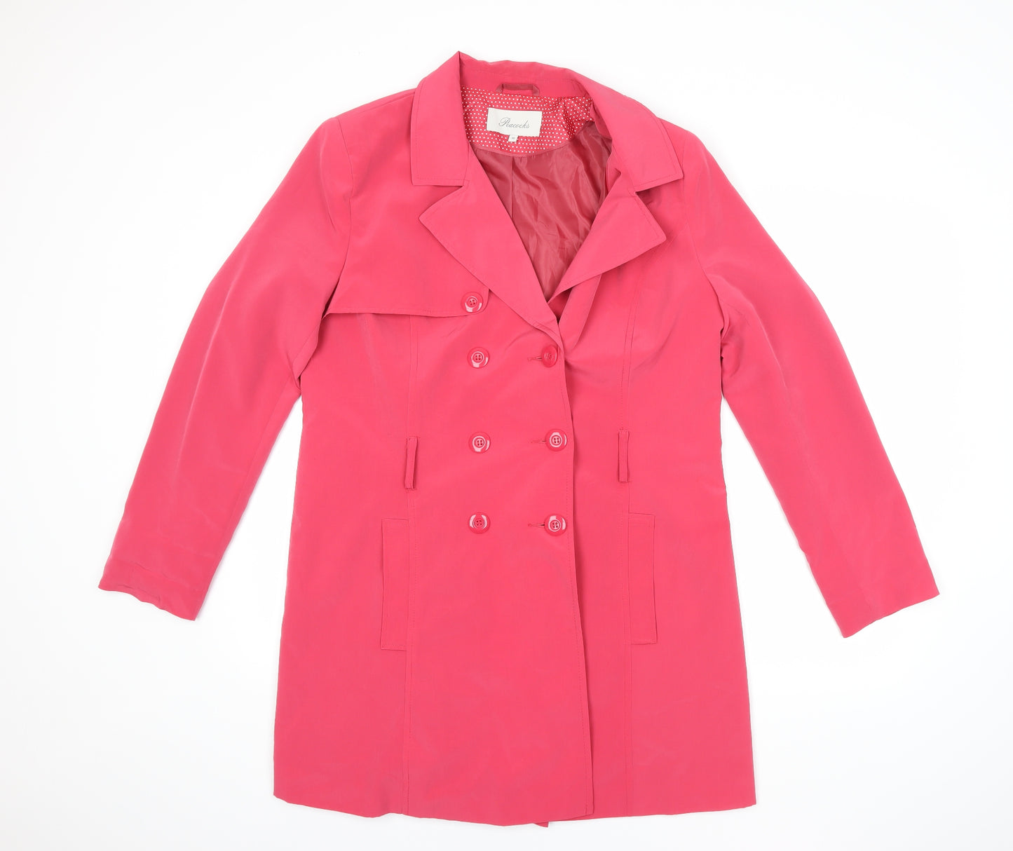 Peacocks Womens Pink   Trench Coat Coat Size 16