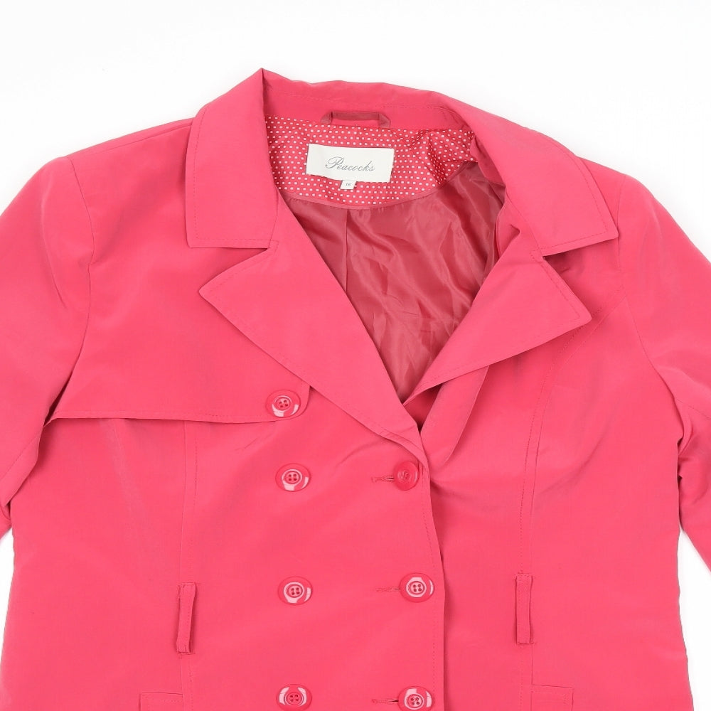 Peacocks Womens Pink   Trench Coat Coat Size 16
