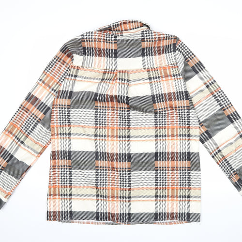 Preworn Womens Orange Check  Basic Button-Up Size 3XL
