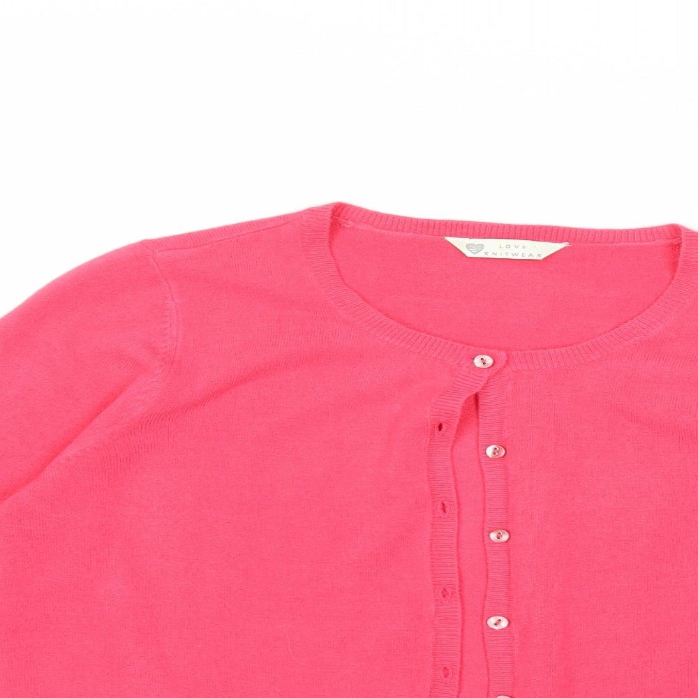 BHS Womens Pink  Knit Cardigan Jumper Size 10