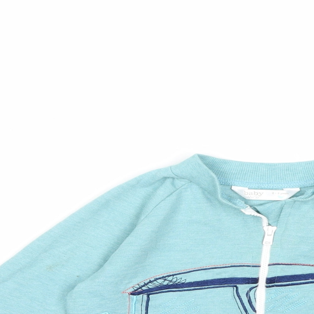 M&Co Boys Blue   Full Zip Sweatshirt Size 2-3 Years