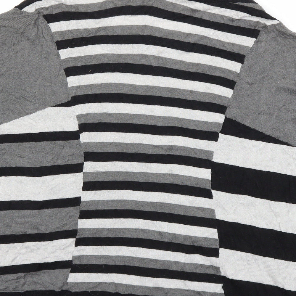 Warehouse Womens Grey Striped Knit Pullover Jumper Size 14