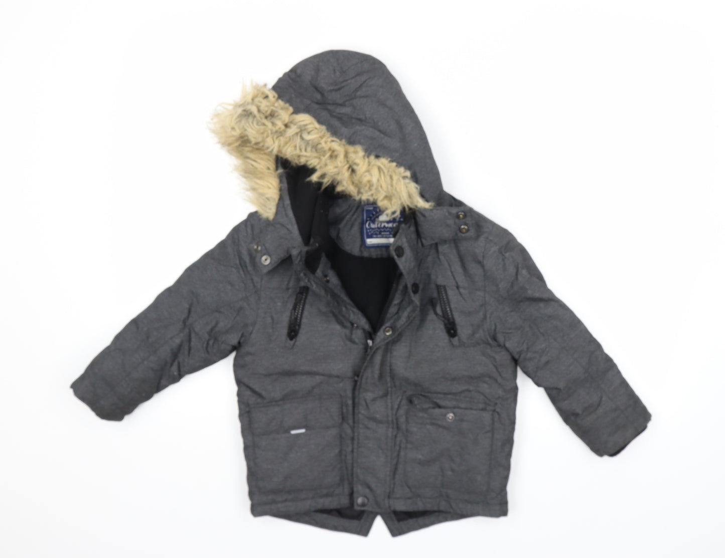 George Boys Grey   Parka Coat Size 4-5 Years