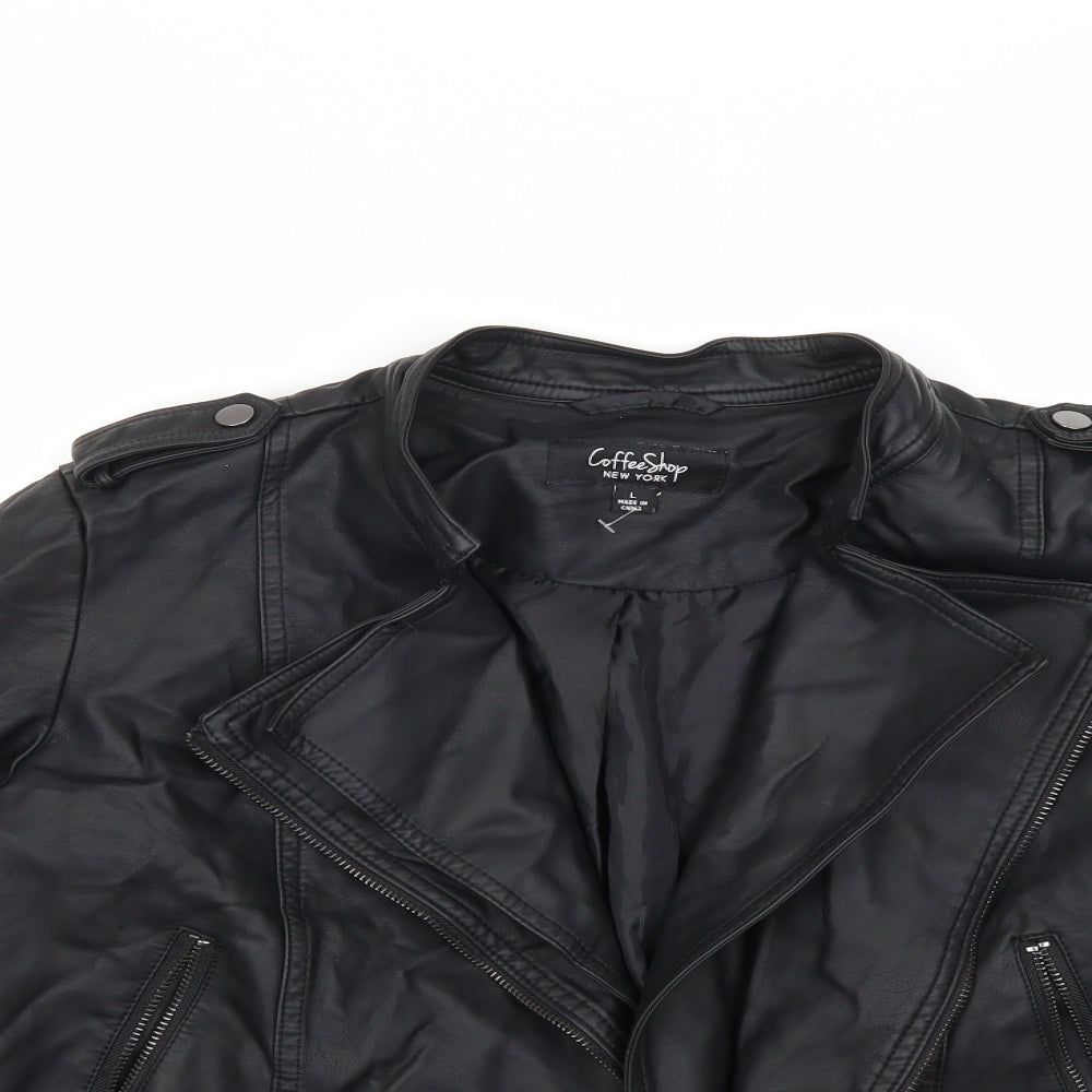 Coffee Shop Womens Black   Jacket Coat Size L