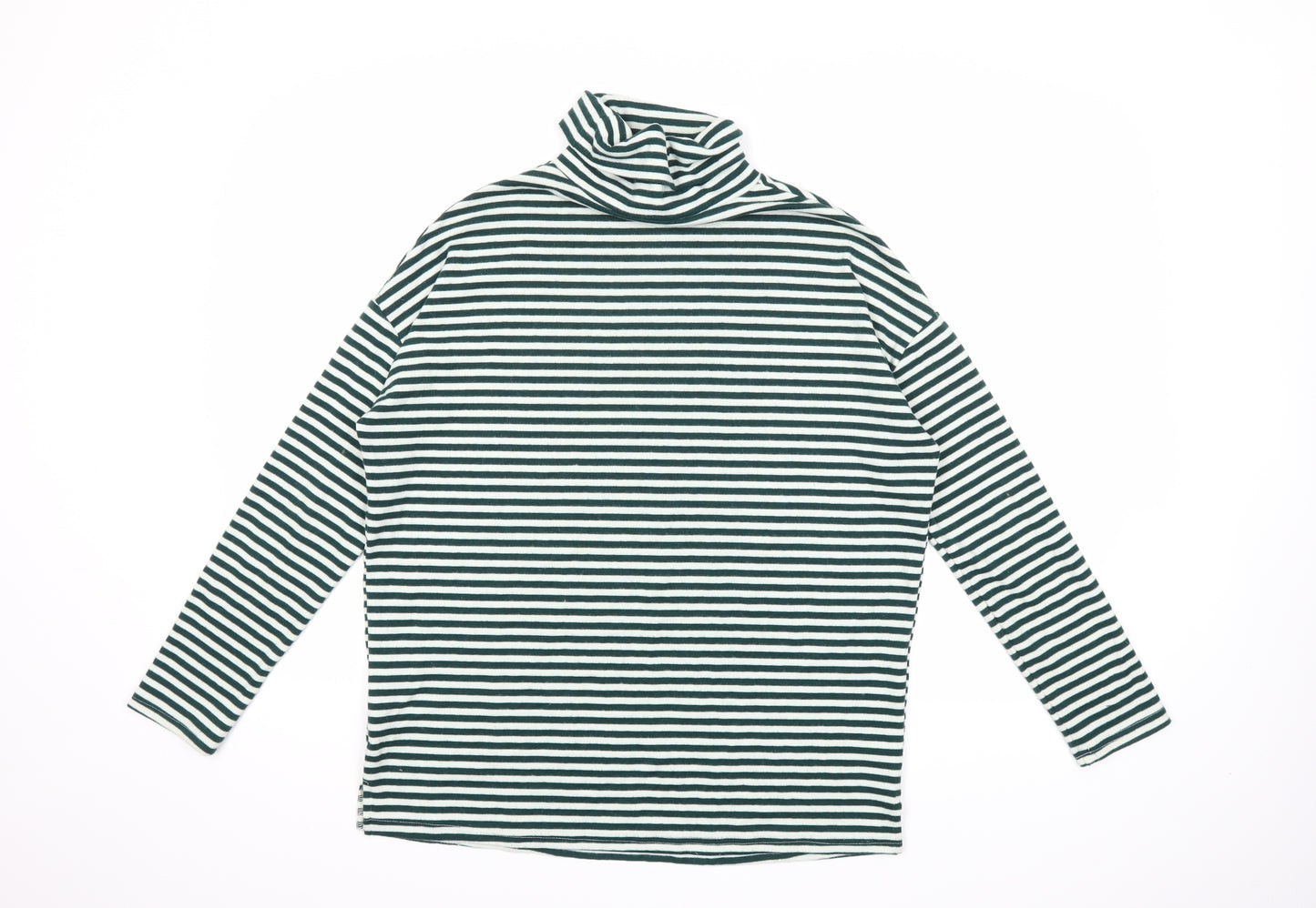 New Look Womens Green Striped  Basic T-Shirt Size 12