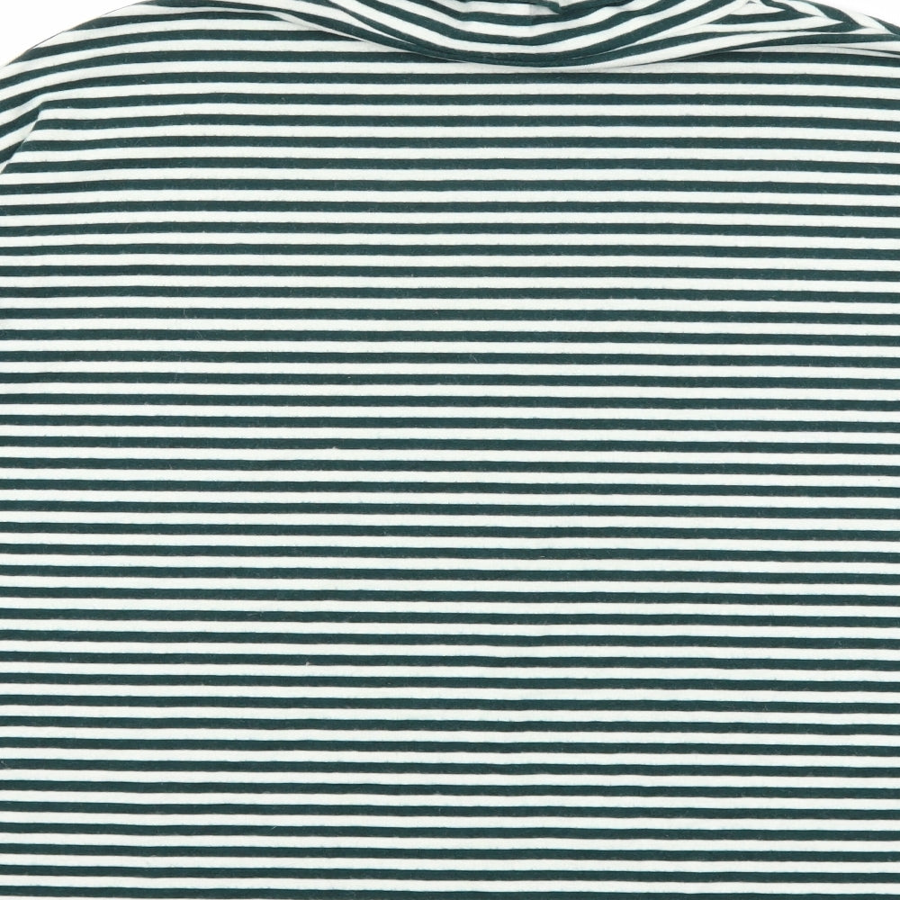 New Look Womens Green Striped  Basic T-Shirt Size 12