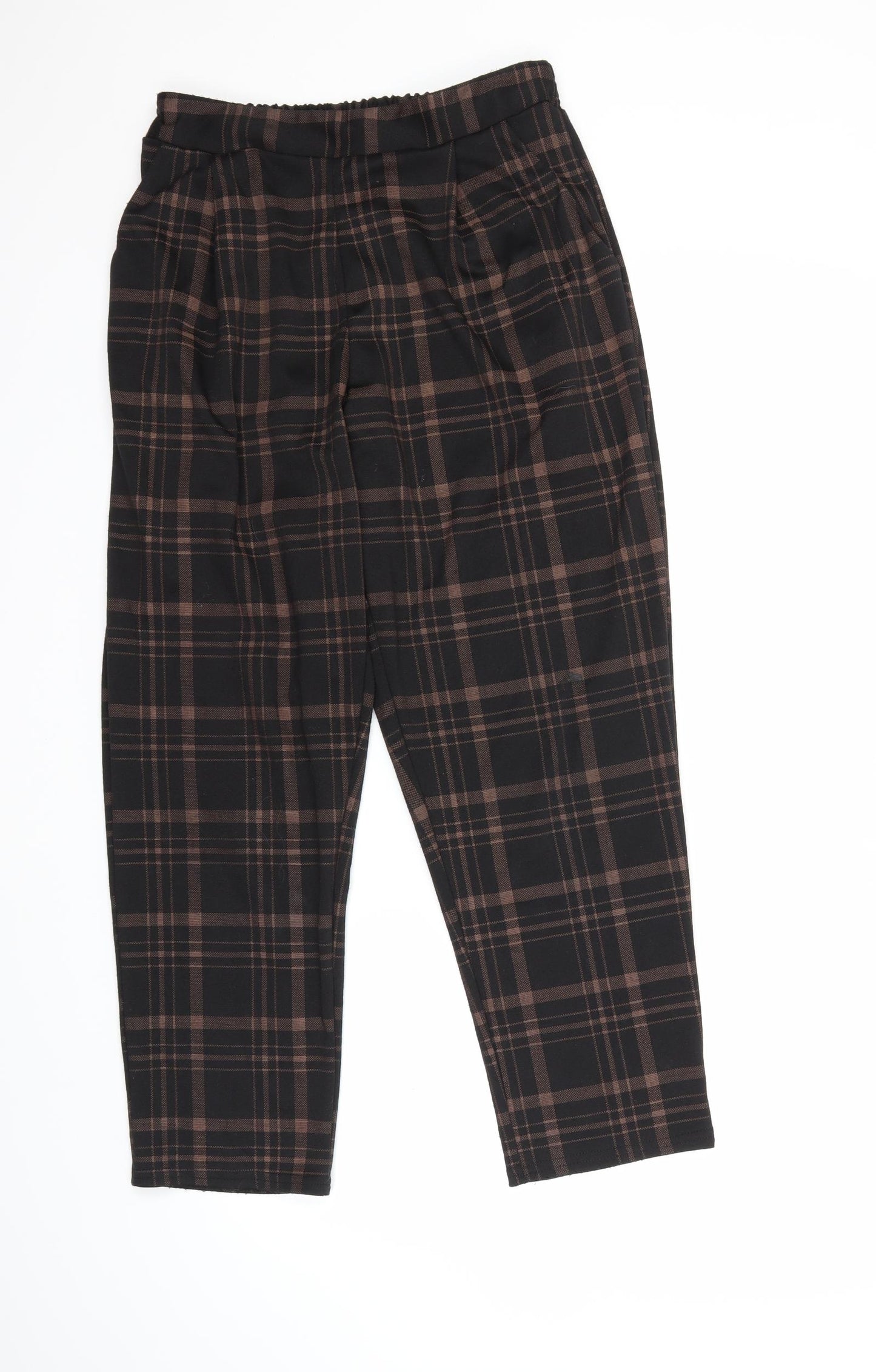 New Look Womens Black Check  Trousers  Size 10 L23 in