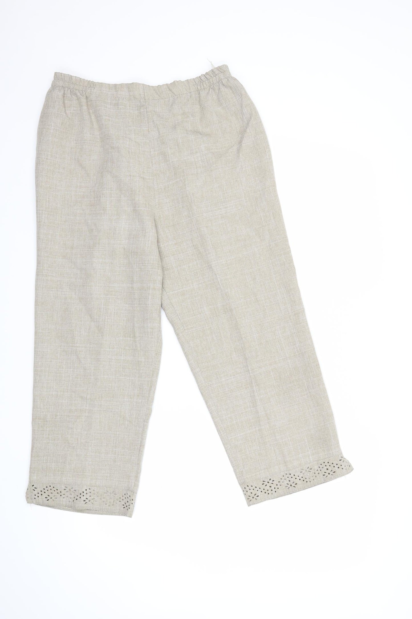 Afibel Womens Beige   Cropped Trousers Size 16 L23 in