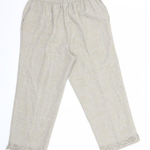 Afibel Womens Beige   Cropped Trousers Size 16 L23 in