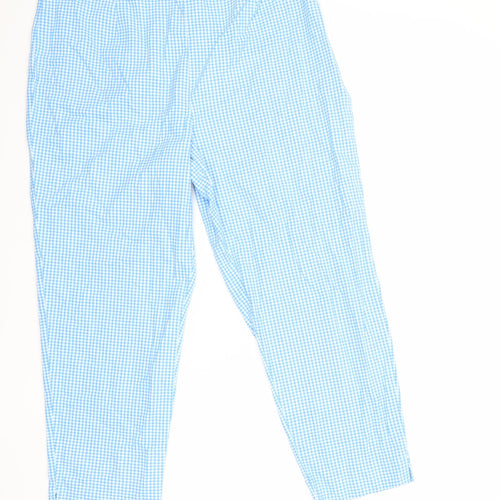 Joie De Vivre Womens Blue Check  Cropped Trousers Size 18 L23 in