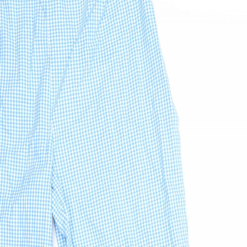 Joie De Vivre Womens Blue Check  Cropped Trousers Size 18 L23 in