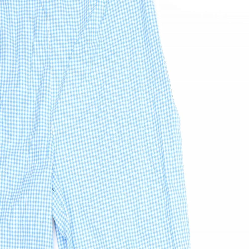 Joie De Vivre Womens Blue Check  Cropped Trousers Size 18 L23 in